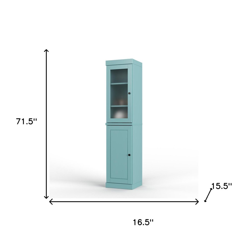 Aqua Solid Wood Two Door Pantry or Storage Closet - 72-inch