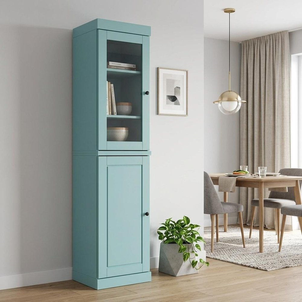 Aqua Solid Wood Two Door Pantry or Storage Closet - 72-inch