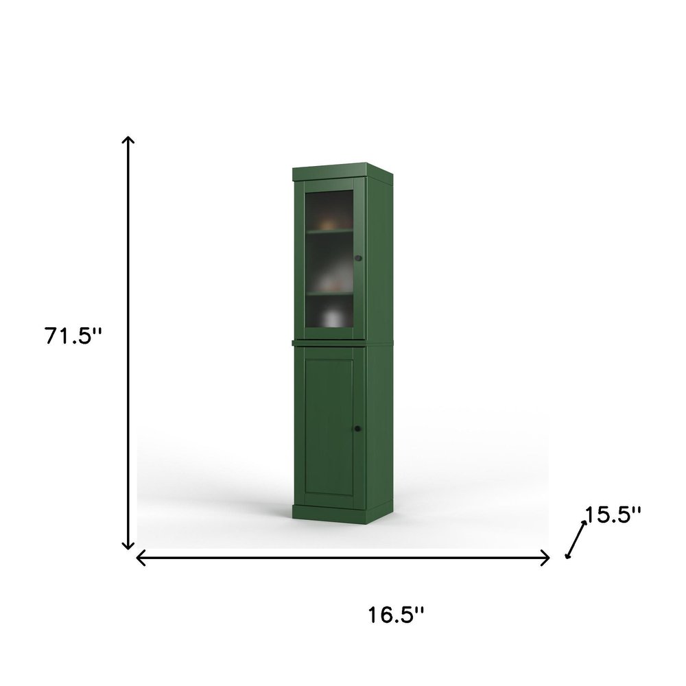Green Solid Wood Two Door Pantry or Storage Closet - 72-inch
