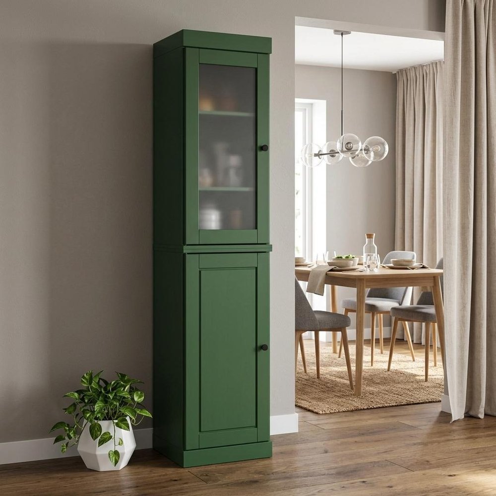 Green Solid Wood Two Door Pantry or Storage Closet - 72-inch
