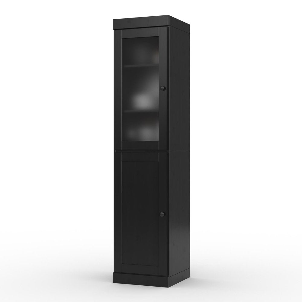 Black Solid Wood Two Door Pantry or Storage Closet - 72-inch