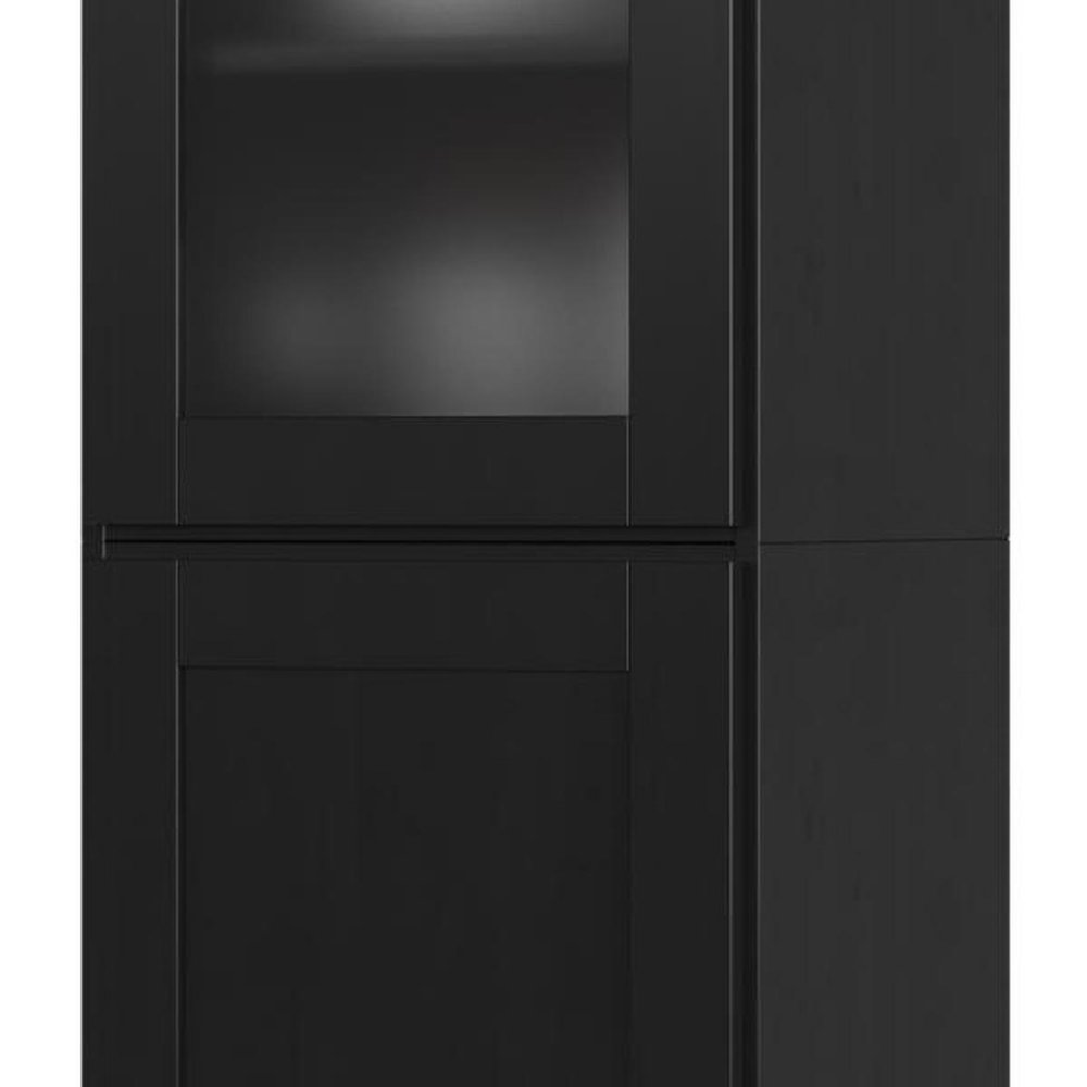 Black Solid Wood Two Door Pantry or Storage Closet - 72-inch