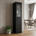 Black Solid Wood Two Door Pantry or Storage Closet - 72-inch