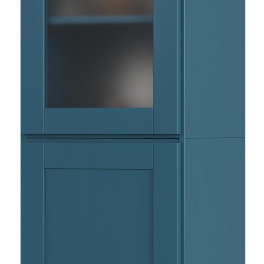 Teal Blue Solid Wood Two Door Pantry or Storage Closet - 72-inch