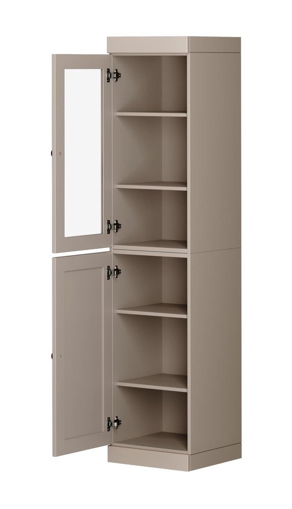 Beige Solid Wood Two Door Pantry or Storage Closet - 72-inch