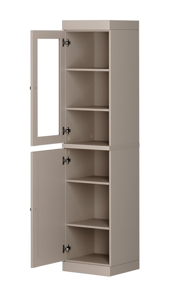 Beige Solid Wood Two Door Pantry or Storage Closet - 72-inch
