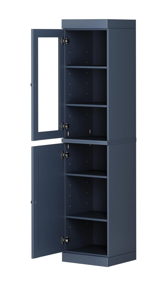French Blue Solid Wood Two Door Pantry or Storage Closet - 72-inch